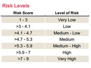 Risk Levels Table