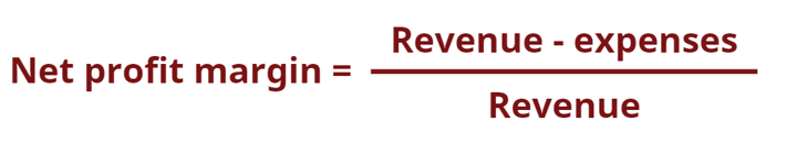 Net profit margin=(Revenue-expenses)/Revenue