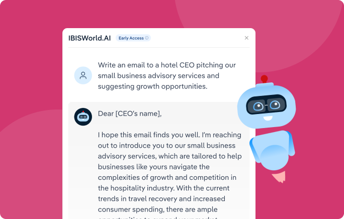 IBISWorld.AI's Phil chatbot crafting an email