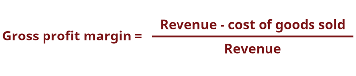 Gross profit margin=(Revenue-cost od goods sold)/Revenue